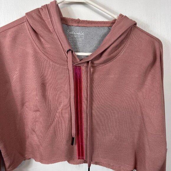 Splendid Active Crop Hoodie pink tan.  Size medium - Picture 3 of 10
